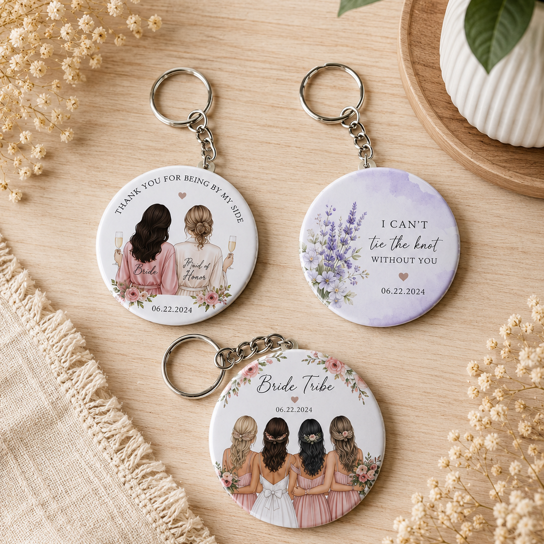 Custom Photo Keychain - Personalized 2.25" Round Key Chains
