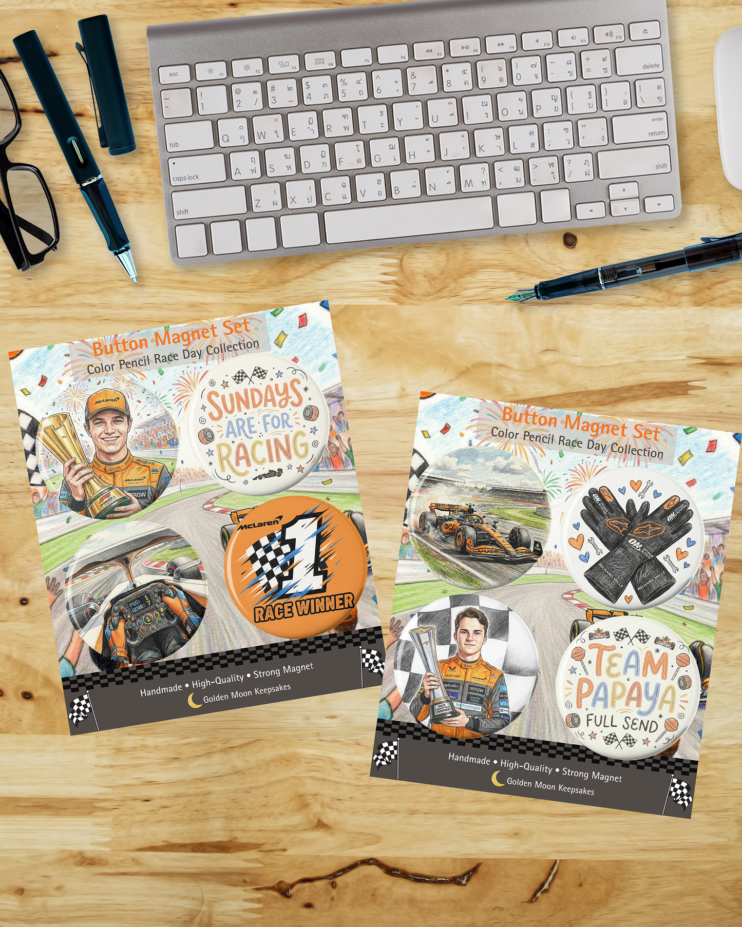 Race Day Button Magnet Set – McLaren F1 Fan Collection