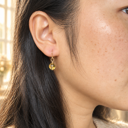 Honey Ember Citrine Drop Earrings