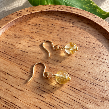 Honey Ember Citrine Drop Earrings