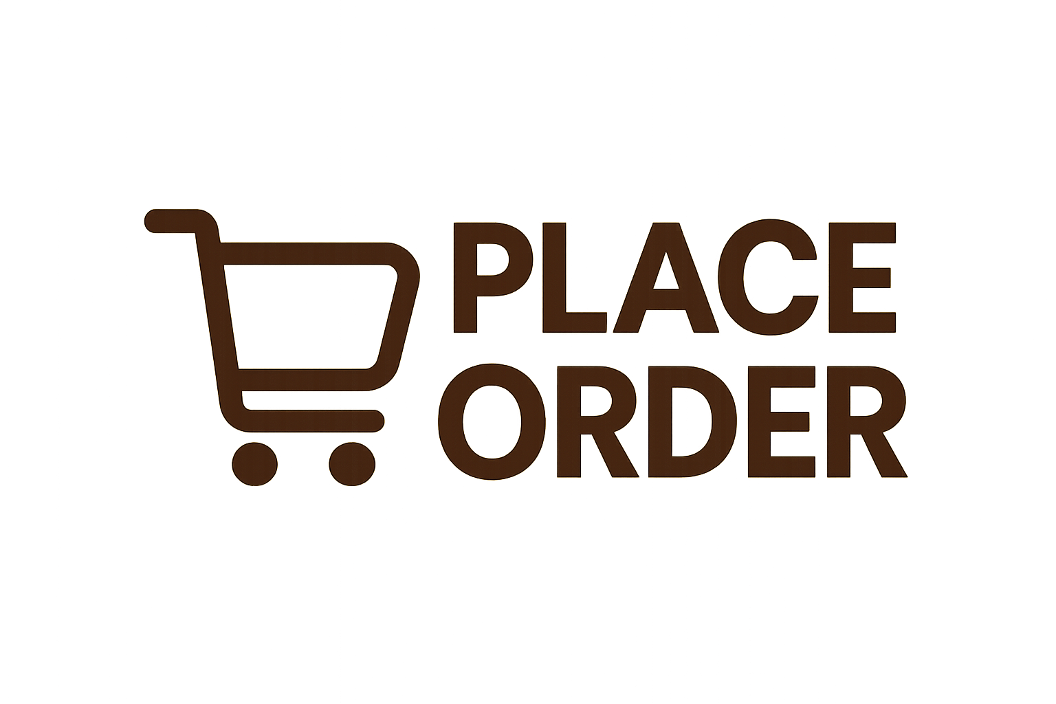 create a place order logo with the colors #F7F2E8 and 3F2F1D 